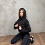 VALKYRIE Укороченное худи с капюшоном Doberman "Black"