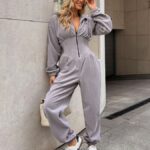 NEVERLATE Комбинезон из флиса с корсетом серый NW14.990.1