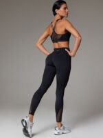 NEVERLATE Леггинсы с молнией спереди и вставками из сетки черные NW04.907.2 — изображение 5