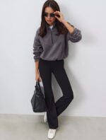 NEVERLATE Спортивные брюки клеш с утягивающим поясом черные NW01.1340.1 — изображение 4