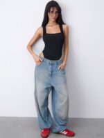 NEVERLATE Боди в рубчик с квадратным вырезом черное NW17.1266.1 — изображение 5