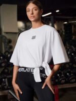 NEVERLATE Футболка оверсайз с разрезом белая NW09.901.4 — изображение 2