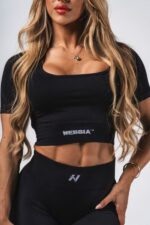 NEBBIA Топ Shaping Crop Top FLOW SEAMLESS 499 BLACK — изображение 3