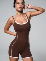 NEVERLATE Моделирующий комбинезон с двойным топом коричневый NW14.1426.1