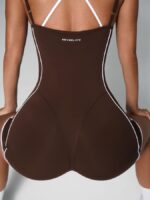 NEVERLATE Моделирующий комбинезон с двойным топом коричневый NW14.1426.1 — изображение 5