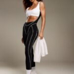 NEVERLATE Моделирующий комбинезон черно белый NW14.1319.1