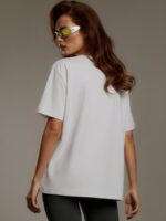 NEVERLATE Свободная футболка с ярким принтом светло-серая NW09.1380.3 — изображение 6