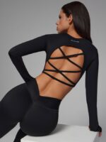 NEVERLATE Рашгард с открытой спиной черный NW12.1275.2