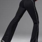 NEVERLATE Спортивные брюки клеш с кантом черные NW01.1303.1