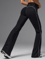 NEVERLATE Спортивные брюки клеш с кантом черные NW01.1303.1