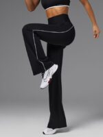 NEVERLATE Спортивные брюки клеш с кантом черные NW01.1303.1 — изображение 3