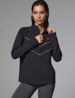 NEVERLATE Спортивный лонгслив с контрастными кантами черный NW20.1316.1 — изображение 2