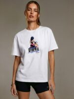 NEVERLATE Свободная футболка с принтом белая NW09.1380.2 — изображение 3