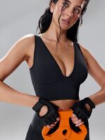 NEVERLATE Удлиненный спортивный топ-бра с легкой поддержкой черный NW08.1443.2 — изображение 2