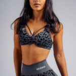 NEBBIA Топ Medium Support Leopard Sports Bra 854 PRIMAL черный