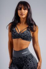 NEBBIA Топ Medium Support Leopard Sports Bra 854 PRIMAL черный