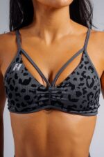 NEBBIA Топ Medium Support Leopard Sports Bra 854 PRIMAL черный — изображение 2