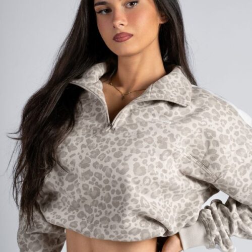 NEBBIA Свитшот Half-zip Leopard Sweatshirt 866 PRIMAL кремовый