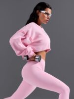 NEVERLATE Укороченный свитшот объёмного кроя светло розовый NW19.1476.5 — изображение 3